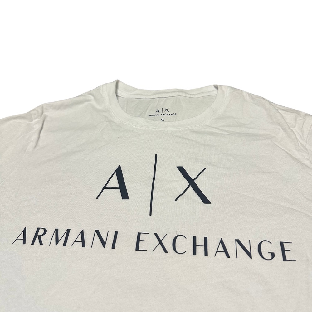 Armani Exchange White Tee with Navy A|X Logo